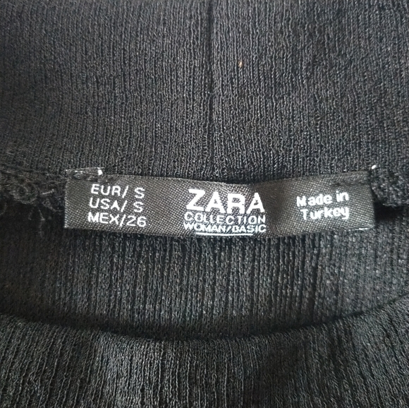 Zara Black Mock turtleneck Oversized Crop Top S - Picture 11 of 13